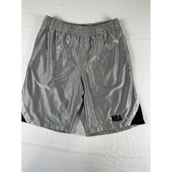 NBA Basketball Shorts Medium Gray Athletic Performance 100% Polyester - Picture 1 of 6